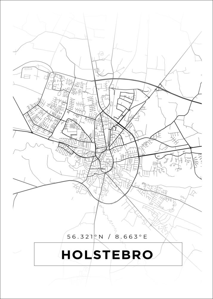 Mappa - Holstebro - Poster bianco