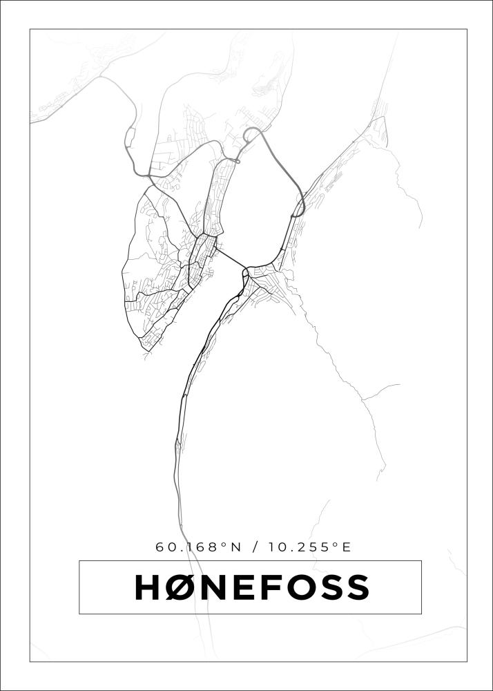 Mappa - Hønefoss - Poster bianco