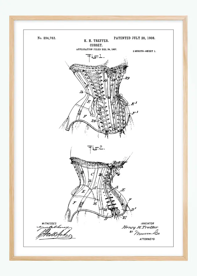 Disegni di brevetti - Corsetto I Poster