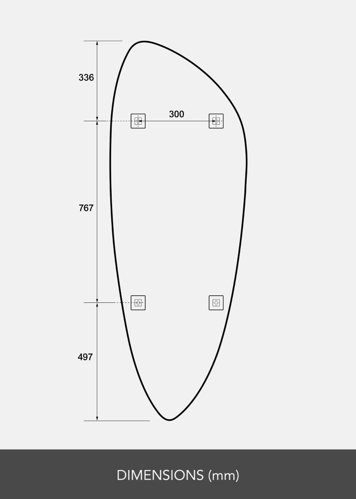 Specchio Obelisk 160x57 cm