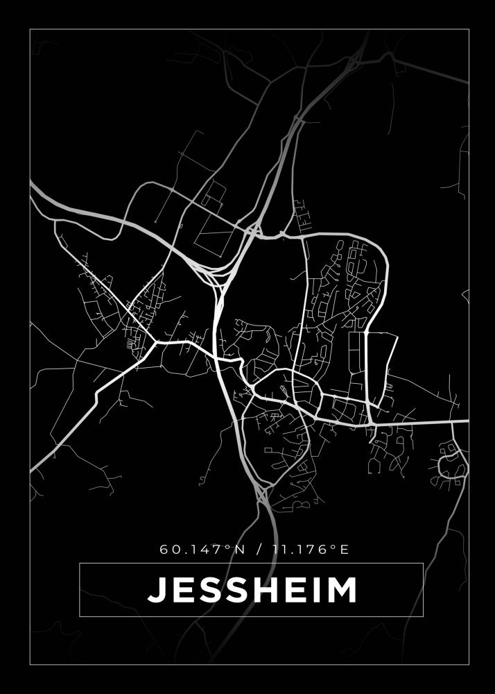 Mappa - Jessheim - Poster nero