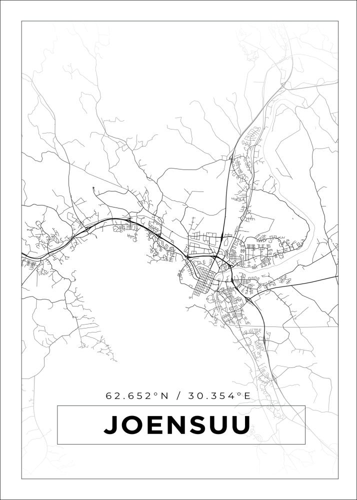 Mappa - Joensuu - Poster bianco