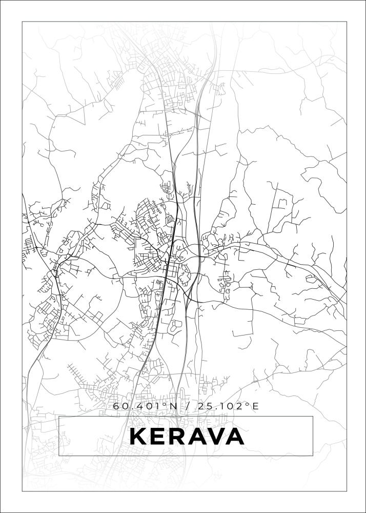 Mappa - Kerava - Poster bianco