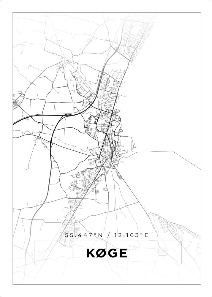 Mappa - Køge - Poster bianco