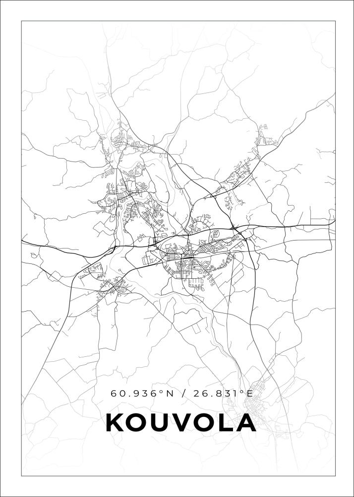 Mappa - Kouvola - Poster bianco