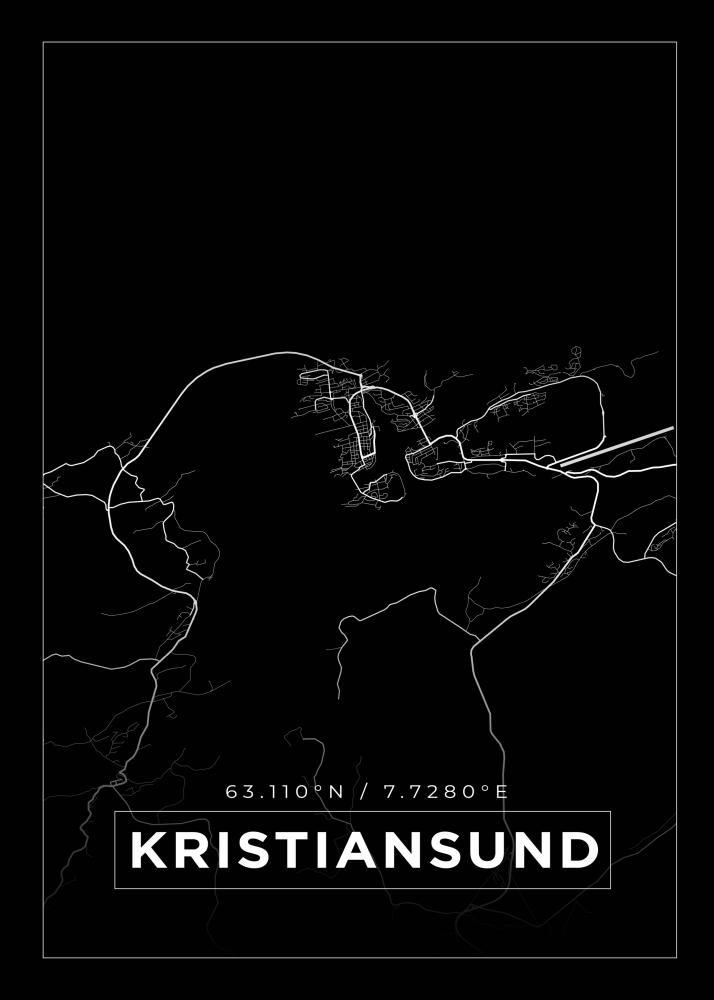 Mappa - Kristiansund - Poster nero