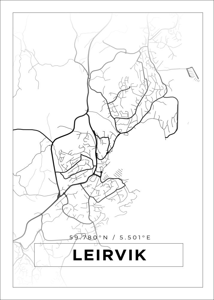 Mappa - Leirvik - Poster bianco