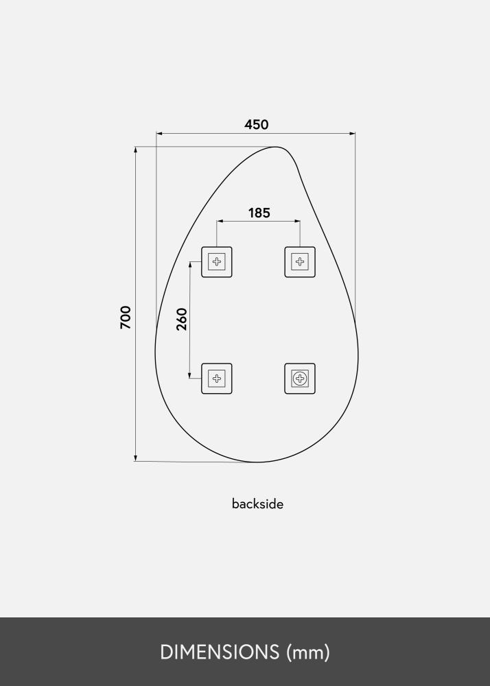 KAILA Specchio Deluxe Drop 45x70 cm