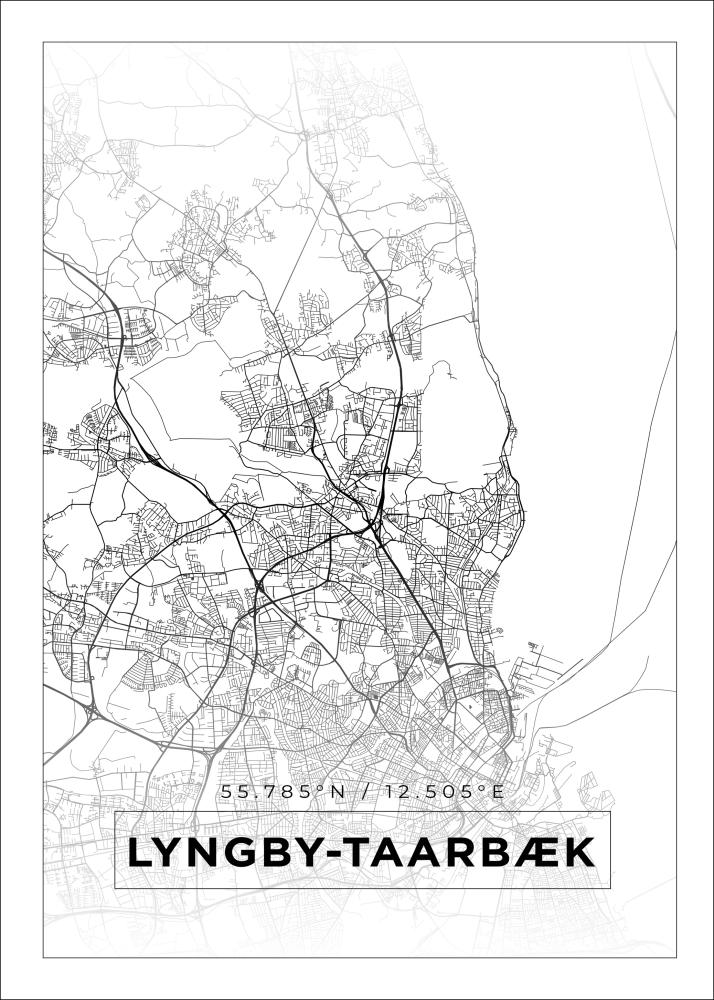 Mappa - Lyngby-Taarbæk - Poster bianco