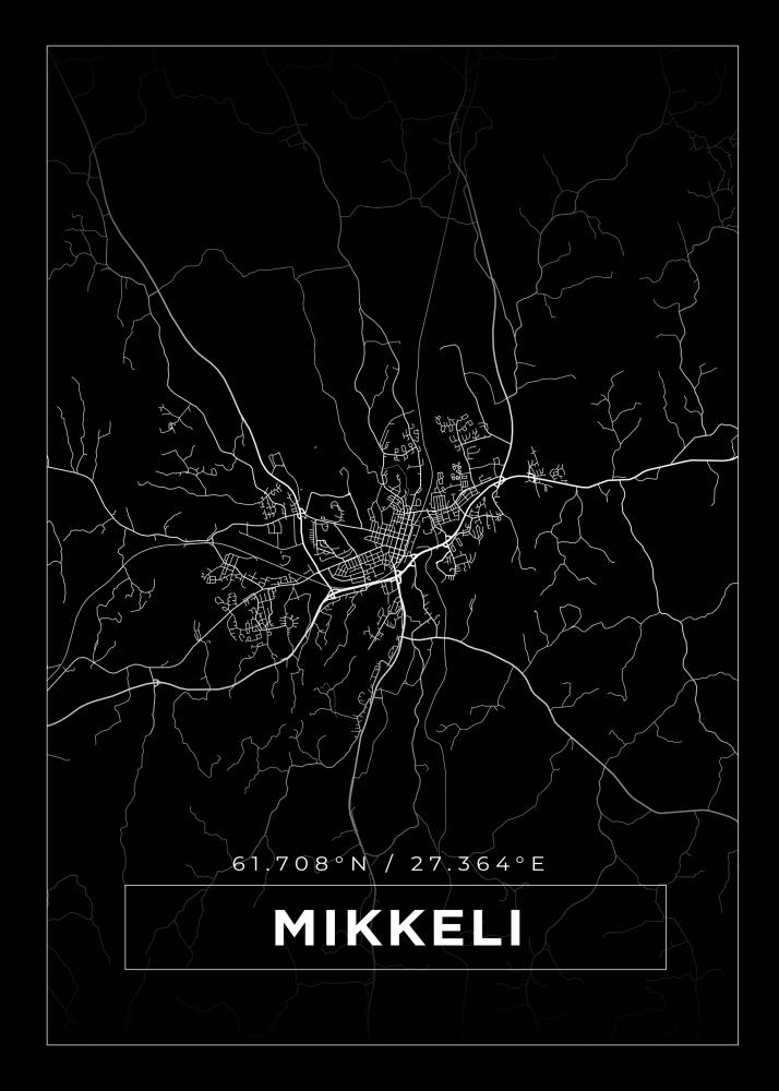 Mappa - Mikkeli - Poster nero