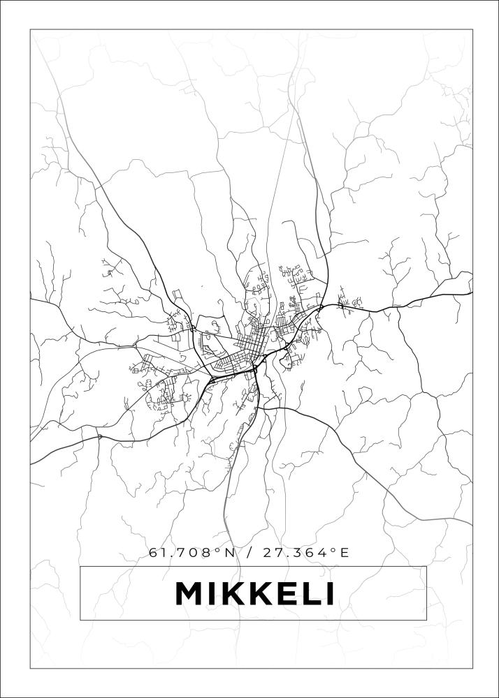 Mappa - Mikkeli - Poster bianco