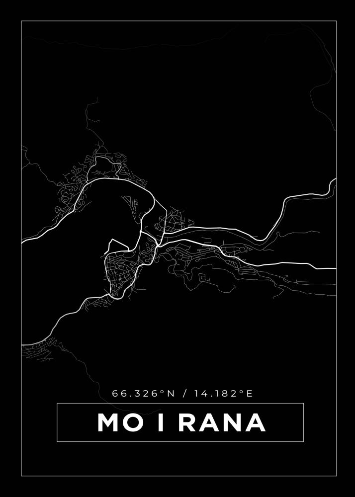 Mappa - Mo I Rana - Poster nero