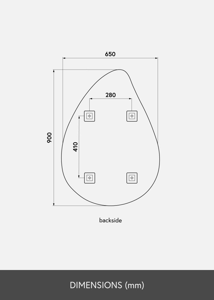 KAILA Specchio Deluxe Drop 65x90 cm