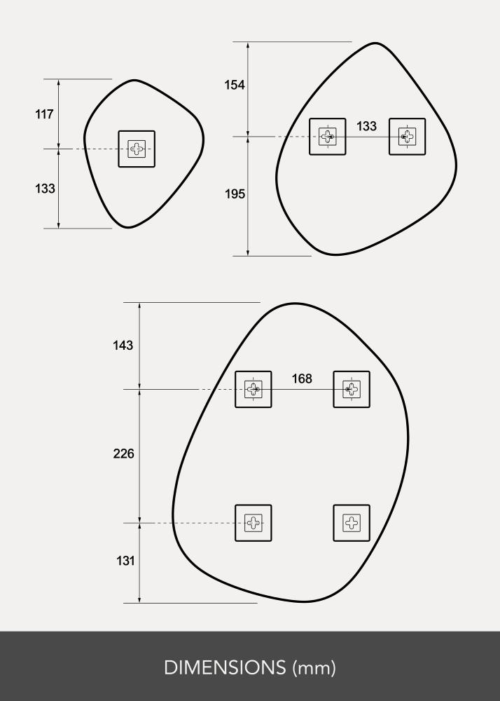 Specchio Set Prism - 3 cad.