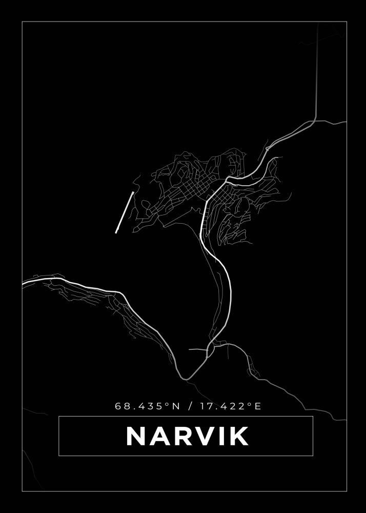 Mappa - Narvik - Poster nero