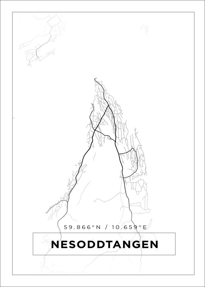 Mappa - Nesoddtangen - Poster bianco