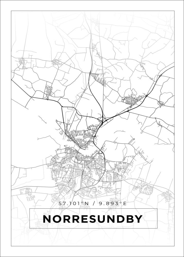 Mappa - Norresundby - Poster bianco