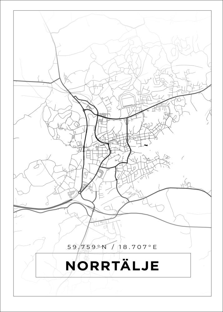 Mappa - Norrtälje - Poster bianco