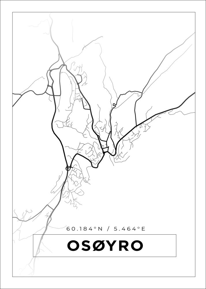 Mappa - Osøyro - Poster bianco