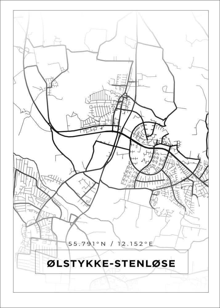 Mappa - Ølstykke-Stenløse - Poster bianco