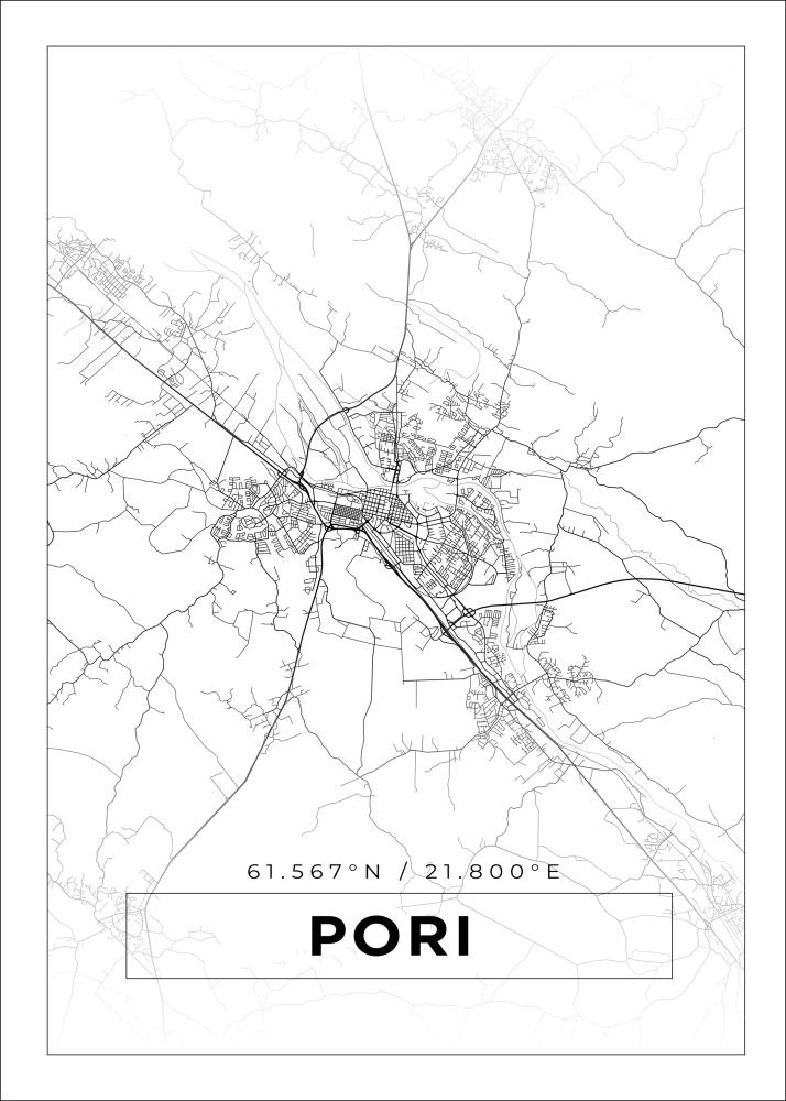 Mappa - Pori - Poster bianco