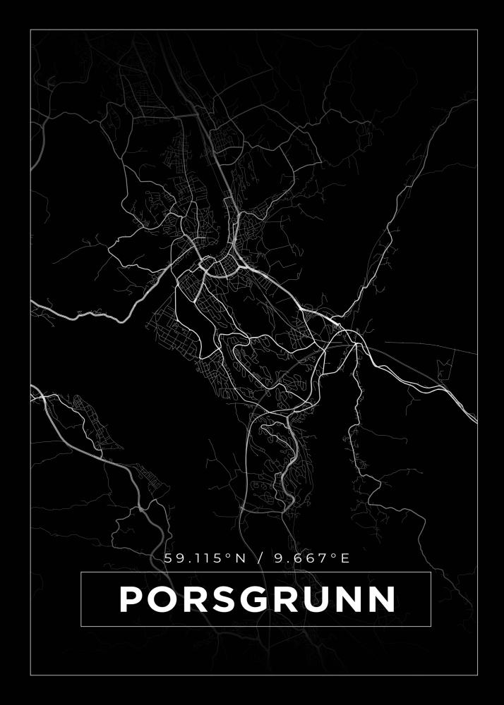 Mappa - Porsgrunn - Poster nero