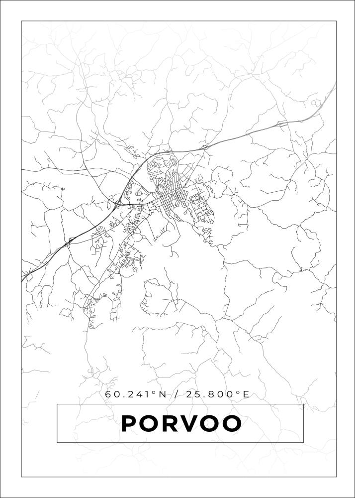 Mappa - Porvoo - Poster bianco