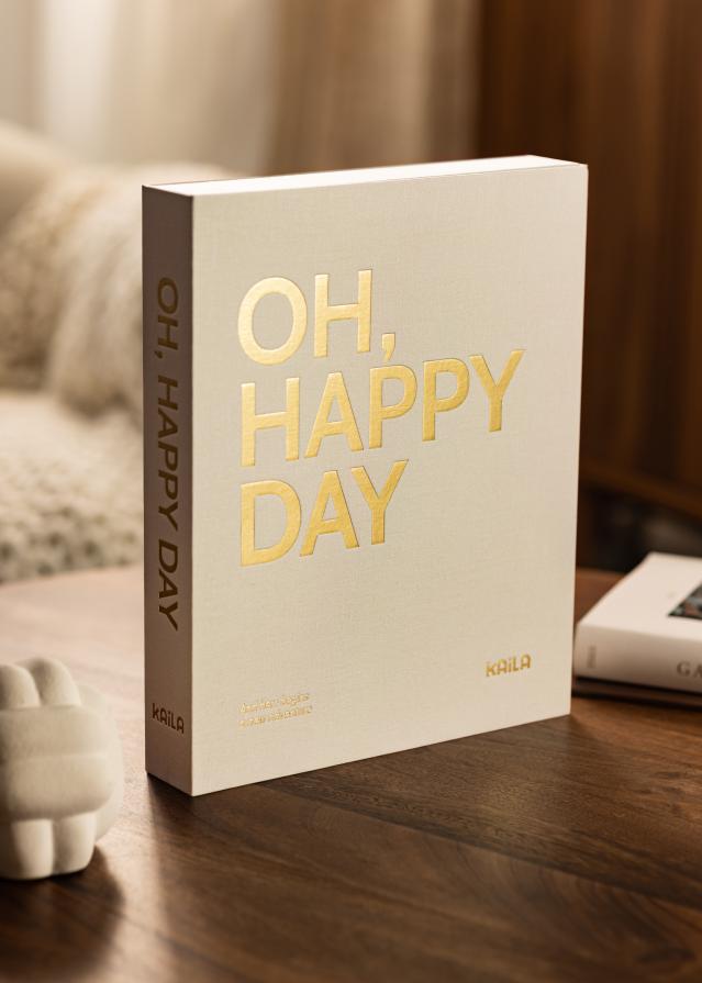 KAILA OH HAPPY DAY Crema - Coffee Table Photo Album (60 Pagine nere)