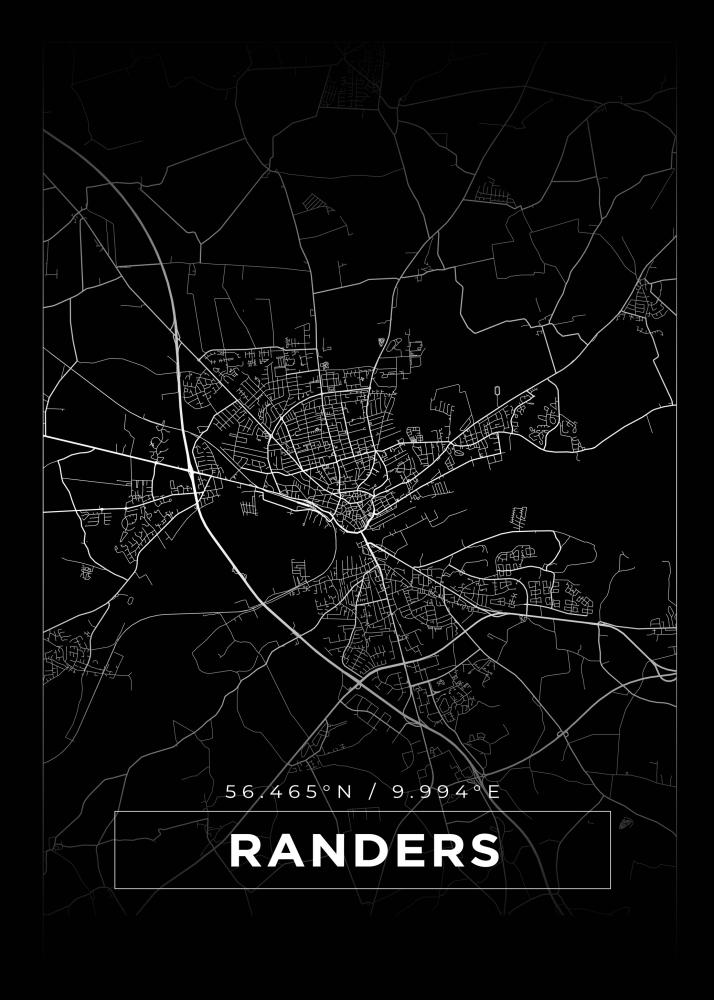 Mappa - Randers - Poster nero