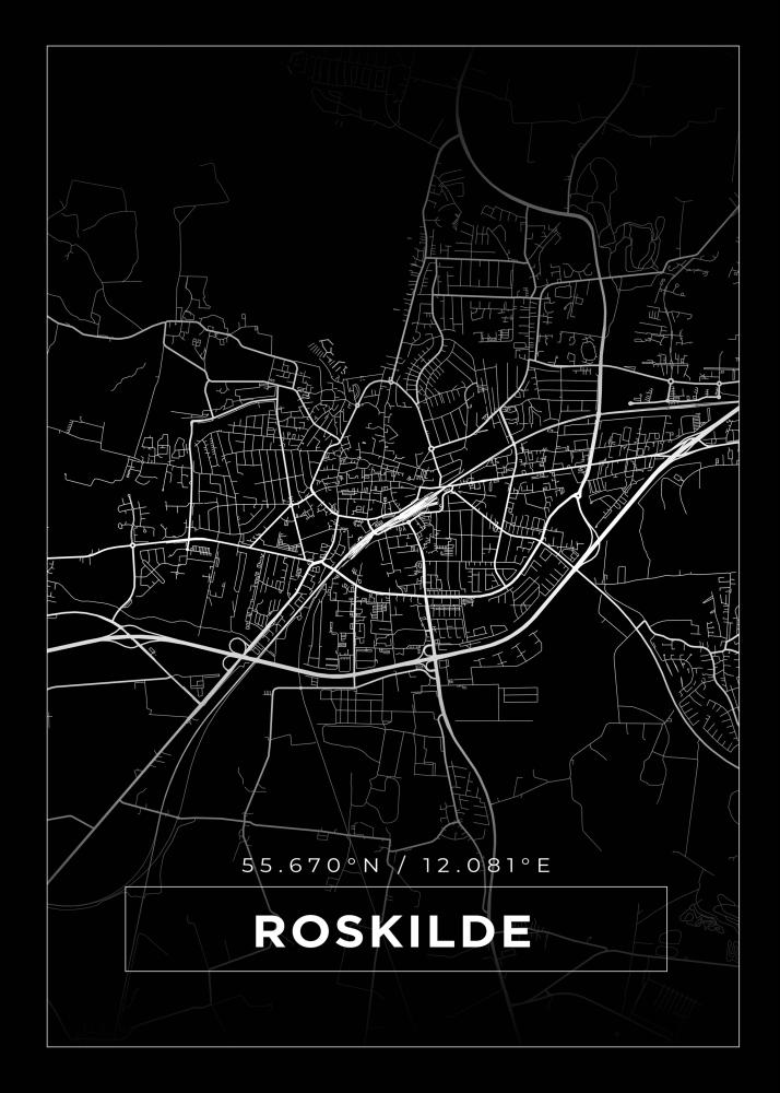 Mappa - Roskilde - Poster nero