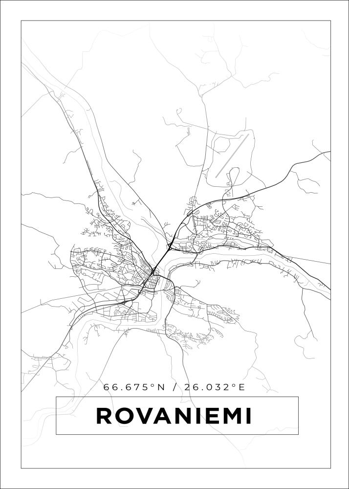 Mappa - Rovaniemi - Poster bianco