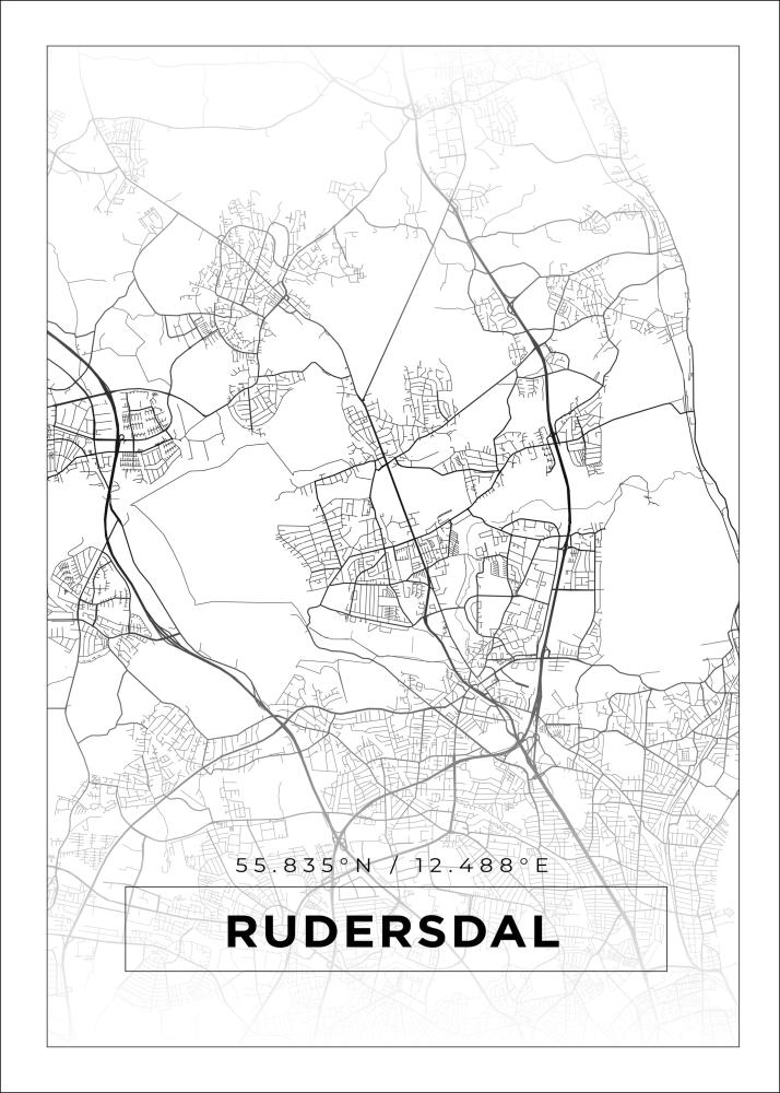 Mappa - Rudersdal - Poster bianco