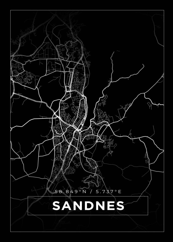 Mappa - Sandnes - Poster nero