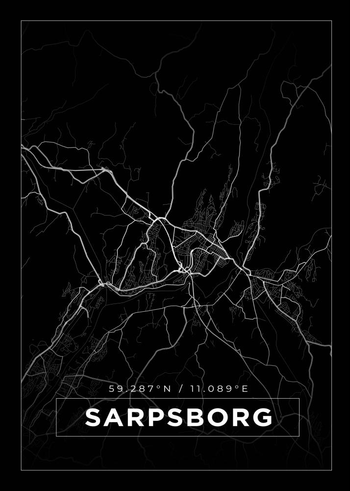 Mappa - Sarpsborg - Poster nero