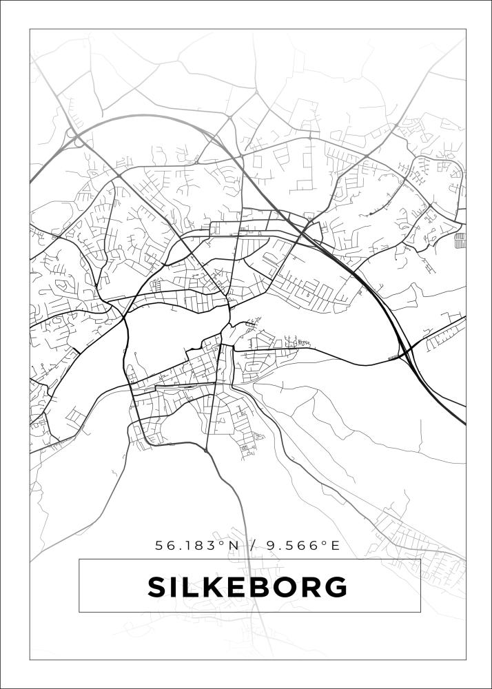 Mappa - Silkeborg - Poster bianco