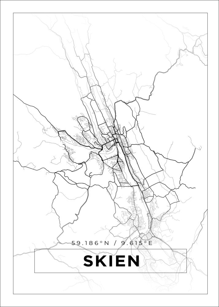 Mappa - Skien - Poster bianco