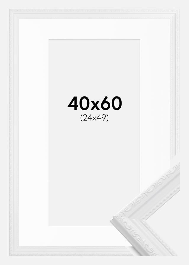 Cornice Abisko Bianco 40x60 cm - Passe-partout Bianco 25x50 cm