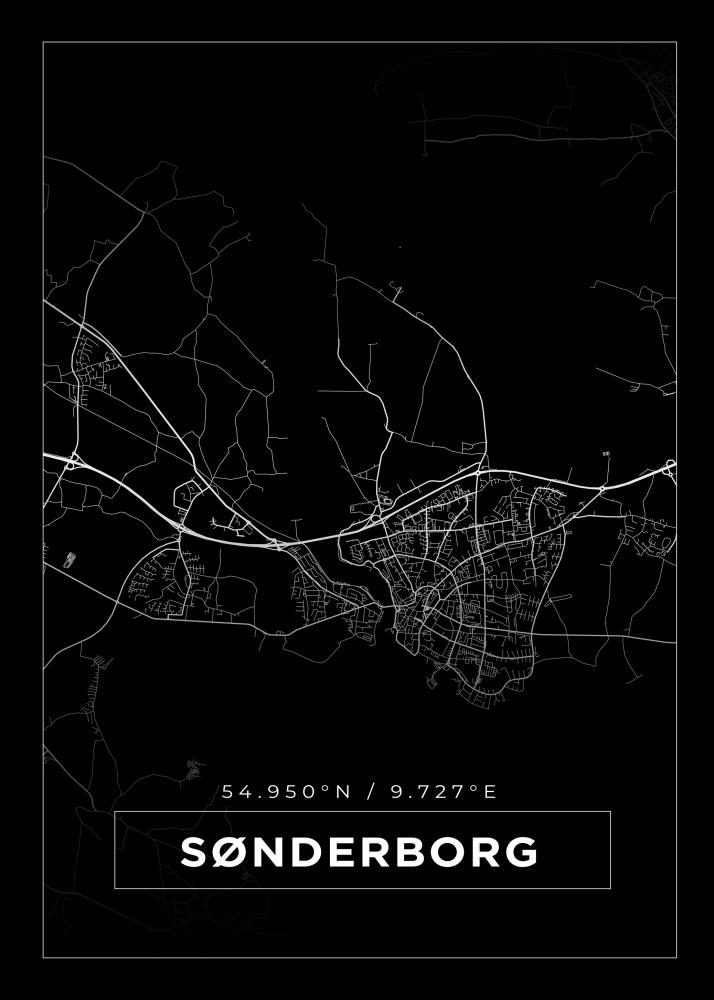 Mappa - Sønderborg - Poster nero