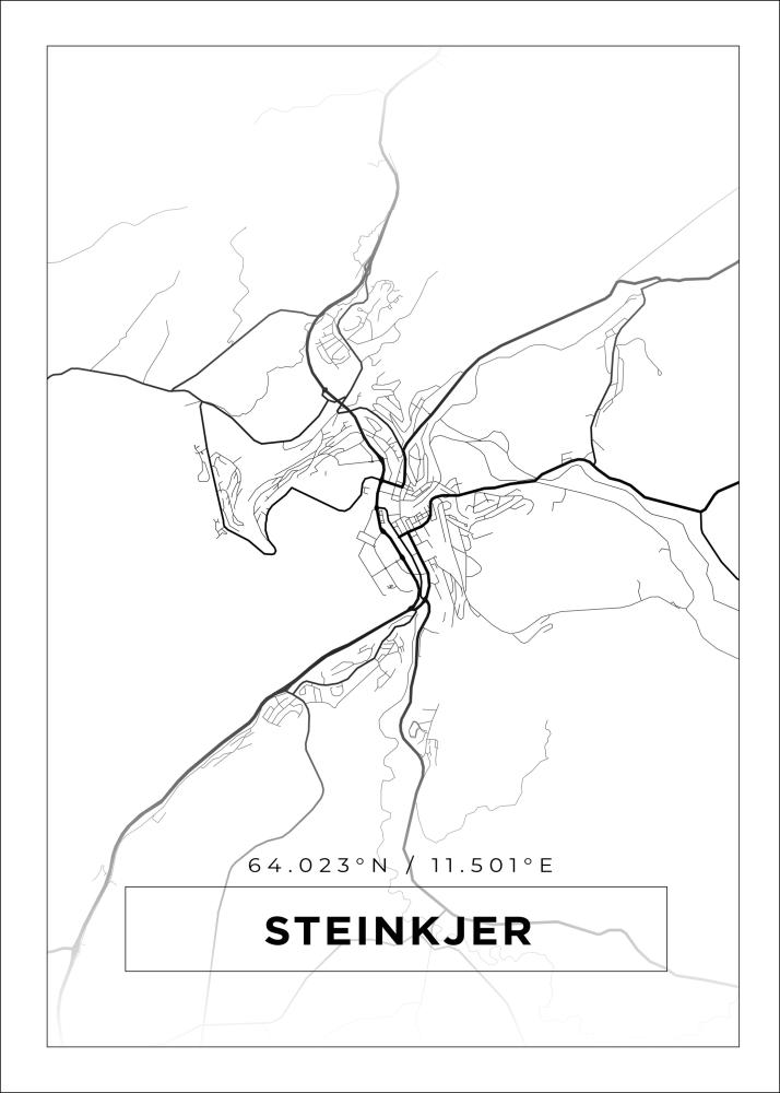 Mappa - Steinkjer - Poster bianco