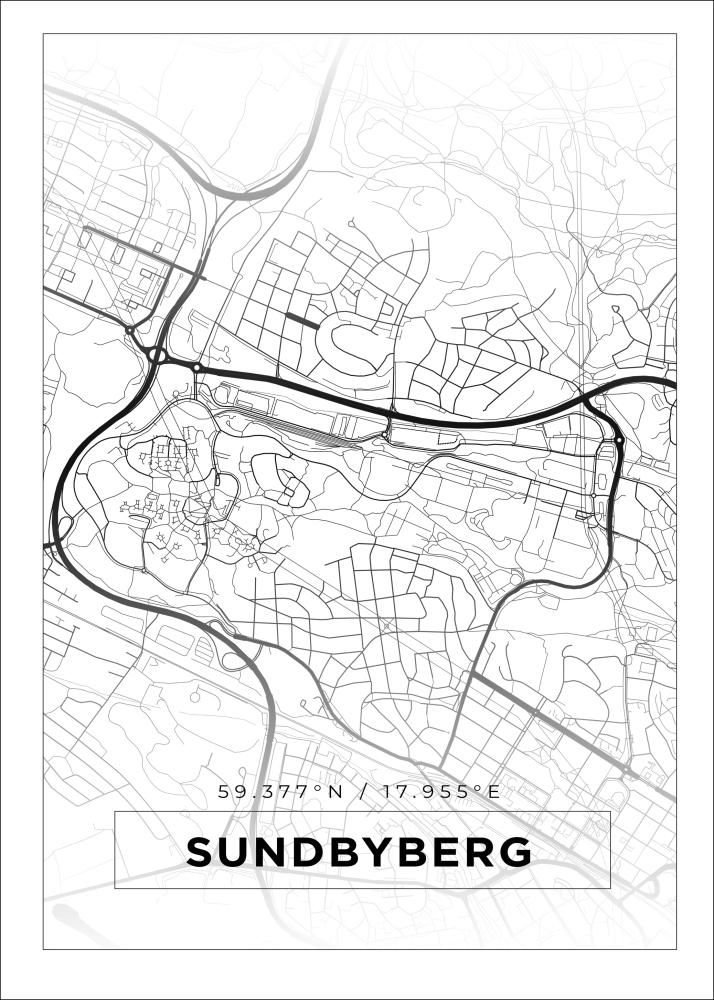 Mappa - Sundbyberg - Poster bianco