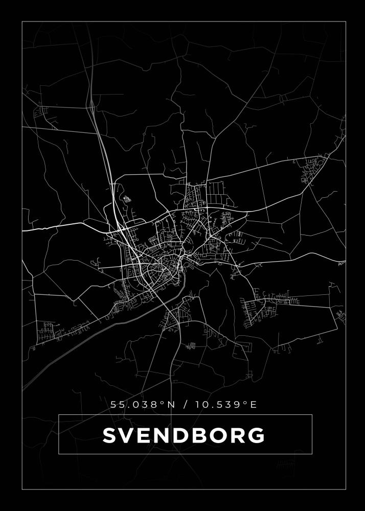 Mappa - Svendborg - Poster nero