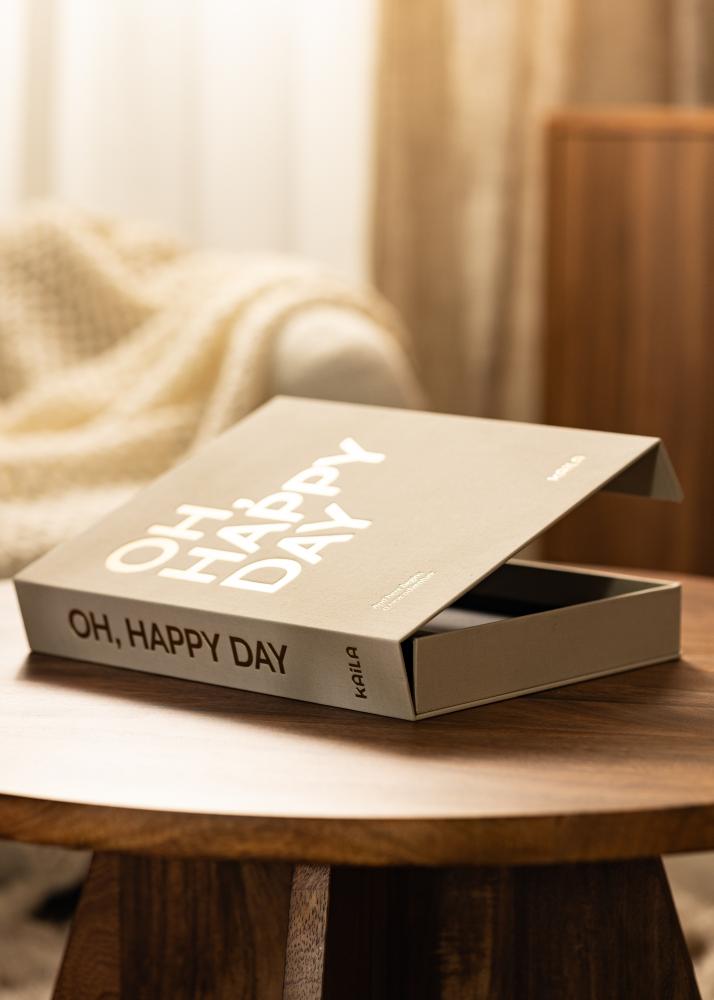 KAILA OH HAPPY DAY Crema - Coffee Table Photo Album (60 Pagine nere)