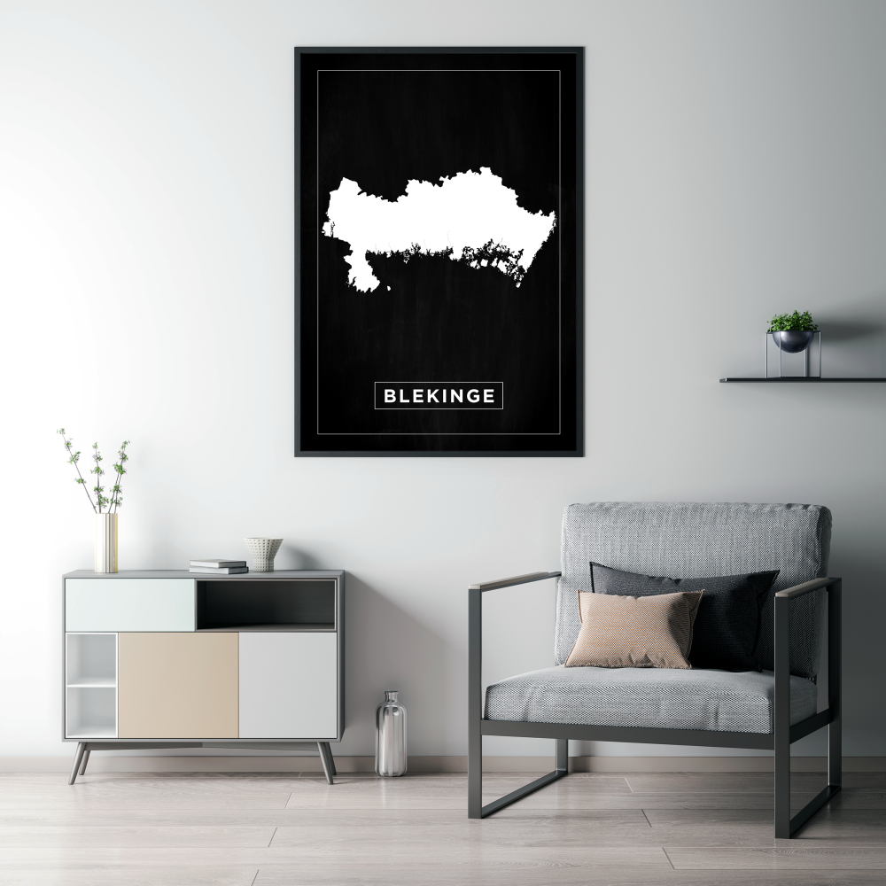 Mappa - Blekinge - Poster nero