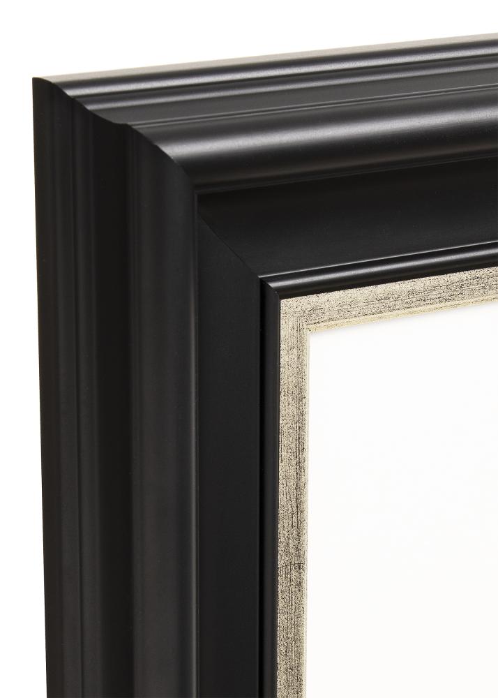 Cornice Dalarna Nero-argento 60x80 cm - Passe-partout Bianco 50x70 cm