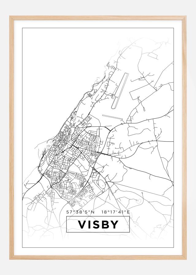 Mappa - Visby - Poster bianco