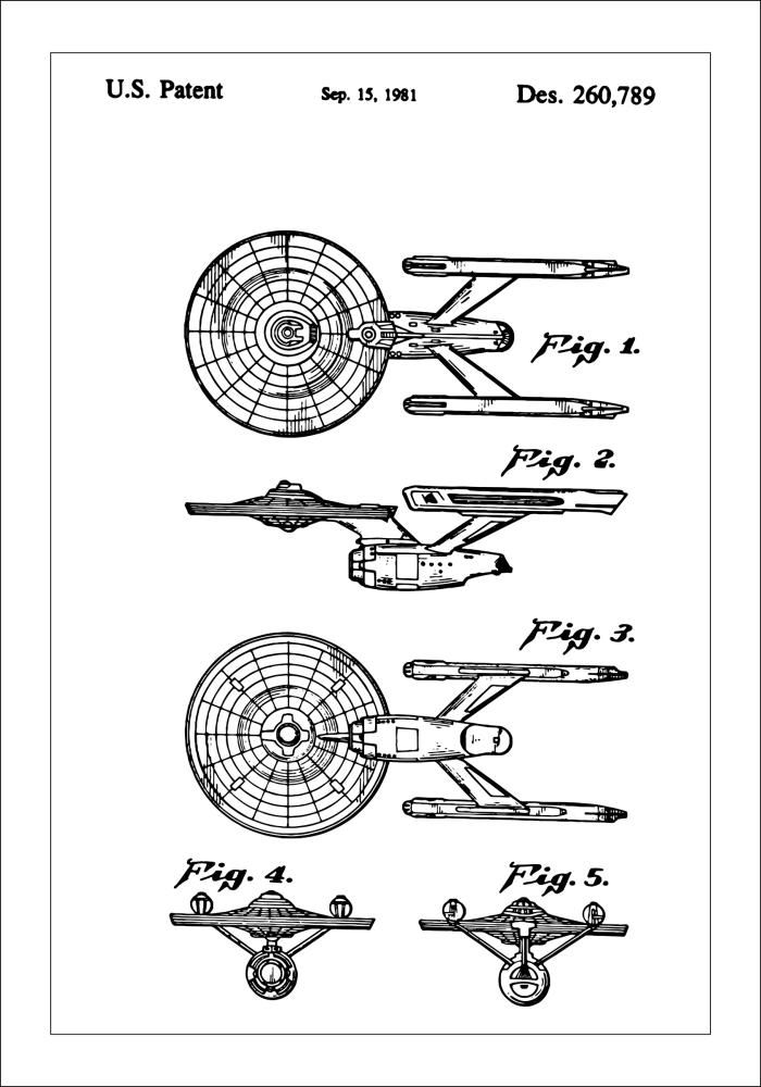 Disegni di brevetti - Star Trek - USS Enterprise Poster