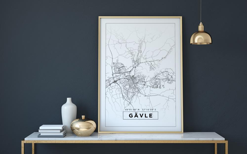 Mappa - Gävle - Poster bianco