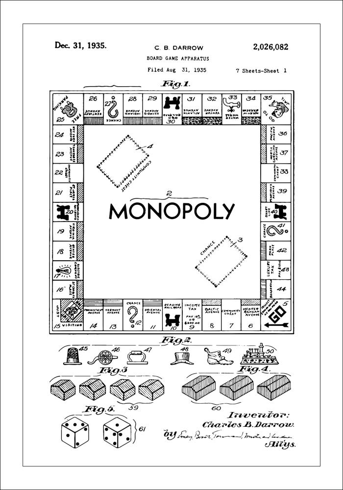 Disegni di brevetti - Monopoly I Poster