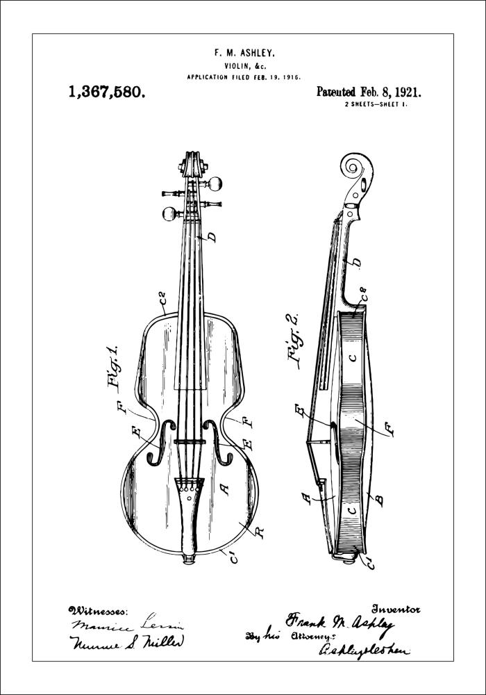 Disegni di brevetti - Violino Poster