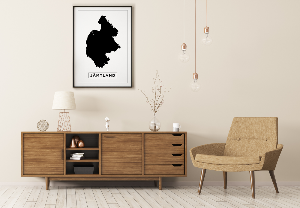 Mappa - Jämtland - Poster bianco